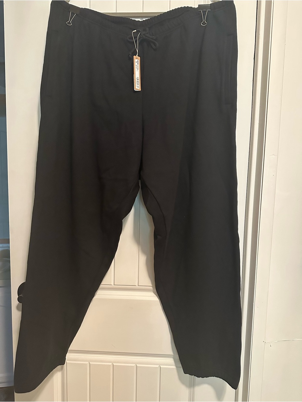 SKIMS Classic Fleece Black Drawstring Joggers NWT